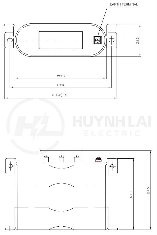 Bản vẽ tụ bù dầu Samwha 10kvar - 20kvar