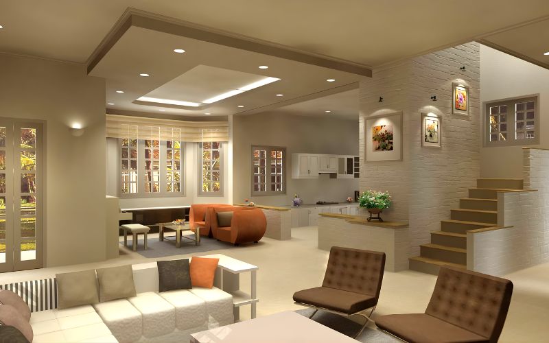 Ánh sáng trung tính giúp không gian hài hòa