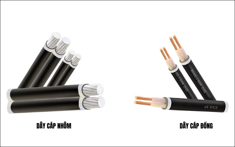 Vật liệu cấu tạo ảnh hưởng đến giá dây cáp điện