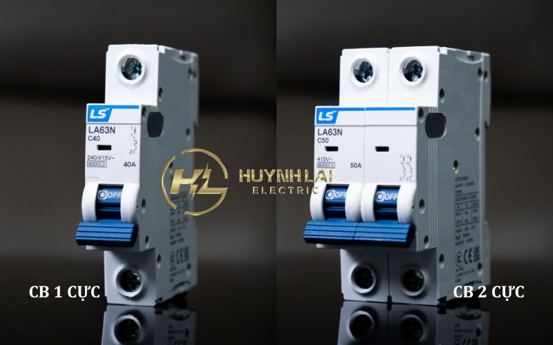 Phân loại aptomat 1 pha theo số cực