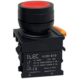 Nút Nhấn Không Đèn Phi 22 Màu Đỏ ILEC