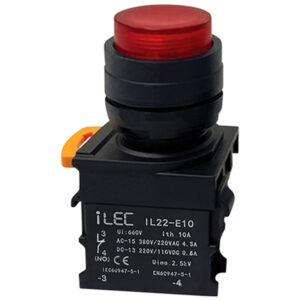 Nút Nhấn Có Đèn Phi 22 Màu Đỏ ILEC